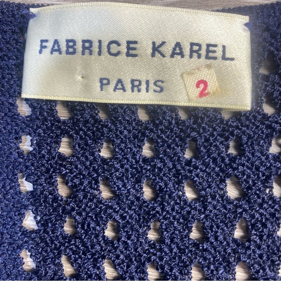 Fabrice Karel Paris Navy Crochet Knit Sweater Size 2 – Made in France - Picture 5 of 7